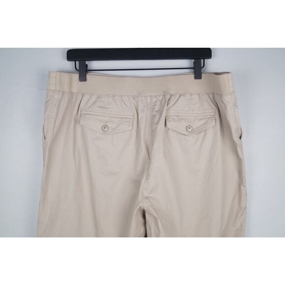 Talbots Causal Capri Button Cuffed Ankle Pants Tan High Rise Size 16 Petite - Picture 7 of 10
